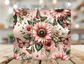 Floral and Butterflies 20oz Skinny Tumbler