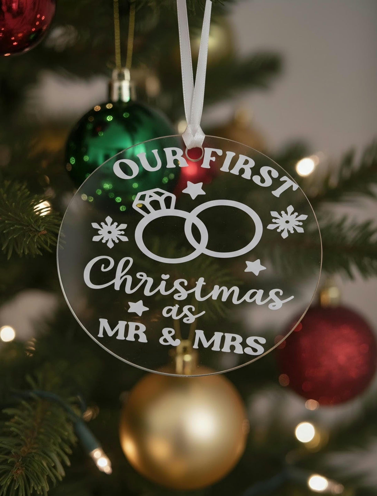 Personalized First Christmas as Mr and Mrs Ornament