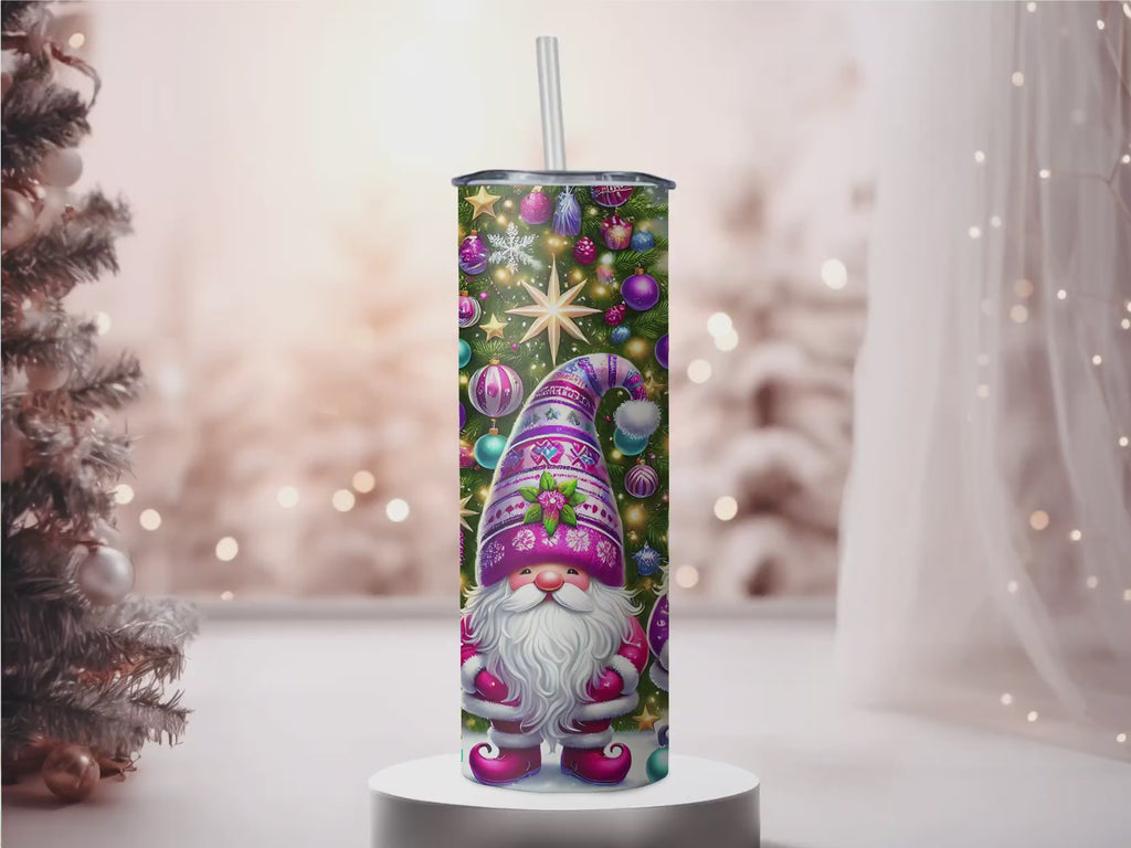 Vibrant Winter Gnome Wonderland 20oz Skinny Tumbler