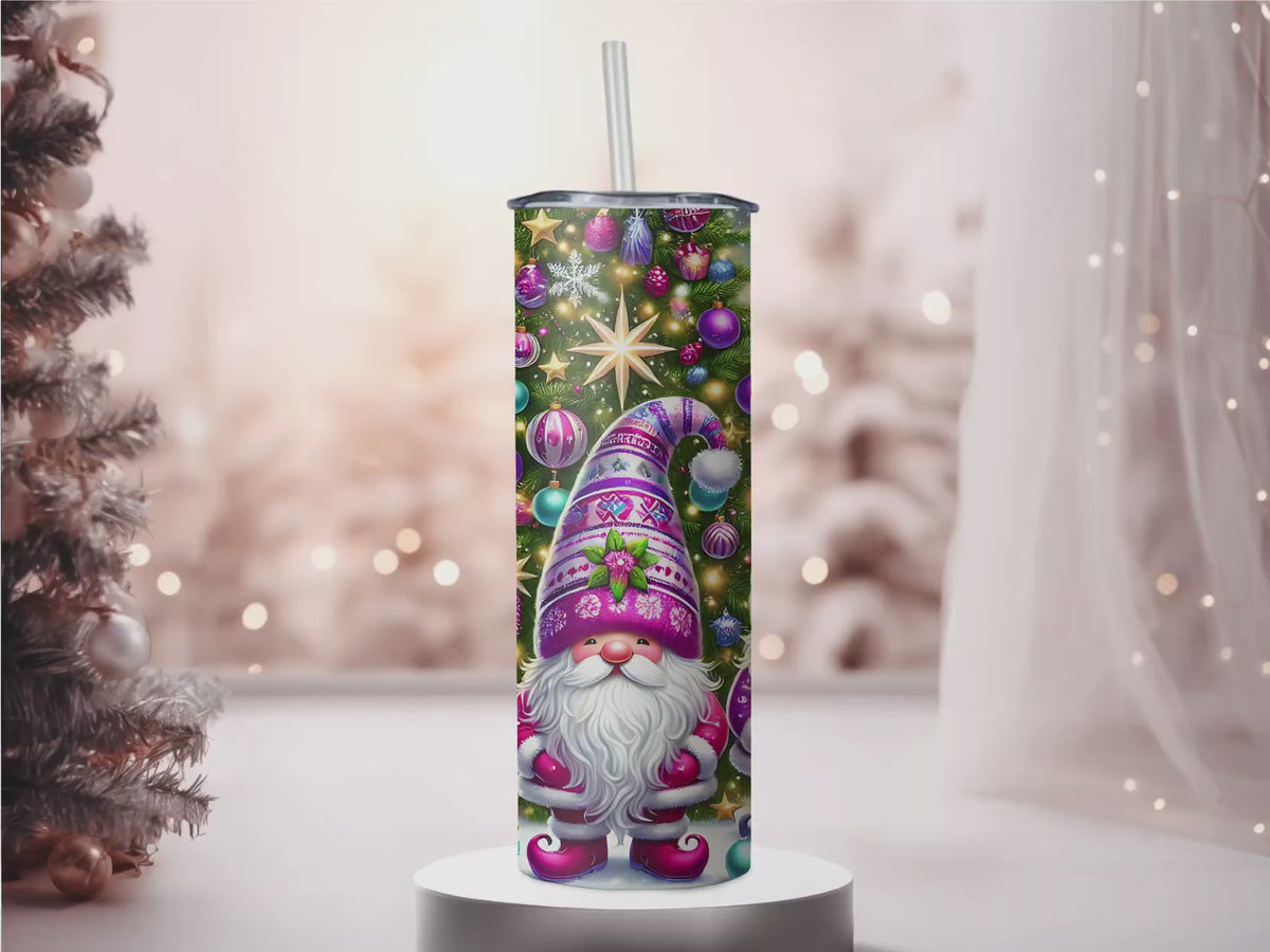 Vibrant Winter Gnome Wonderland 20oz Skinny Tumbler