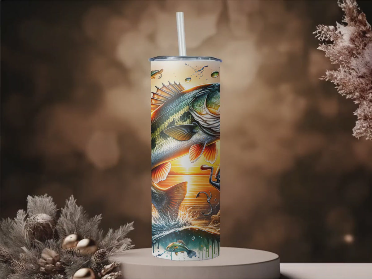 Fishing 20oz Skinny Tumbler