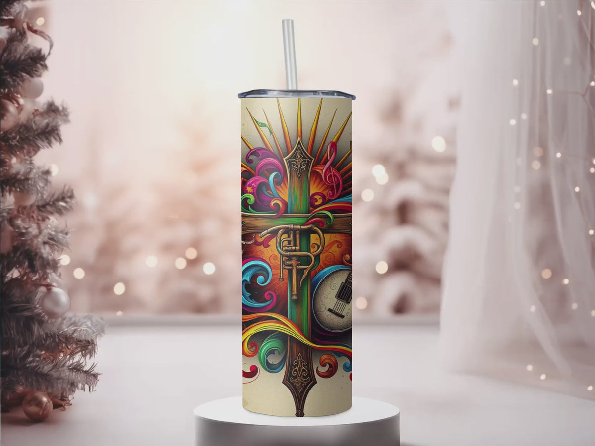 Vibrant Cross Art 20 oz Tumbler