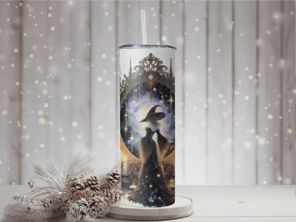 Celestial Witch Magic Mirror Tumbler | Gothic Fantasy Travel Mug (20oz)