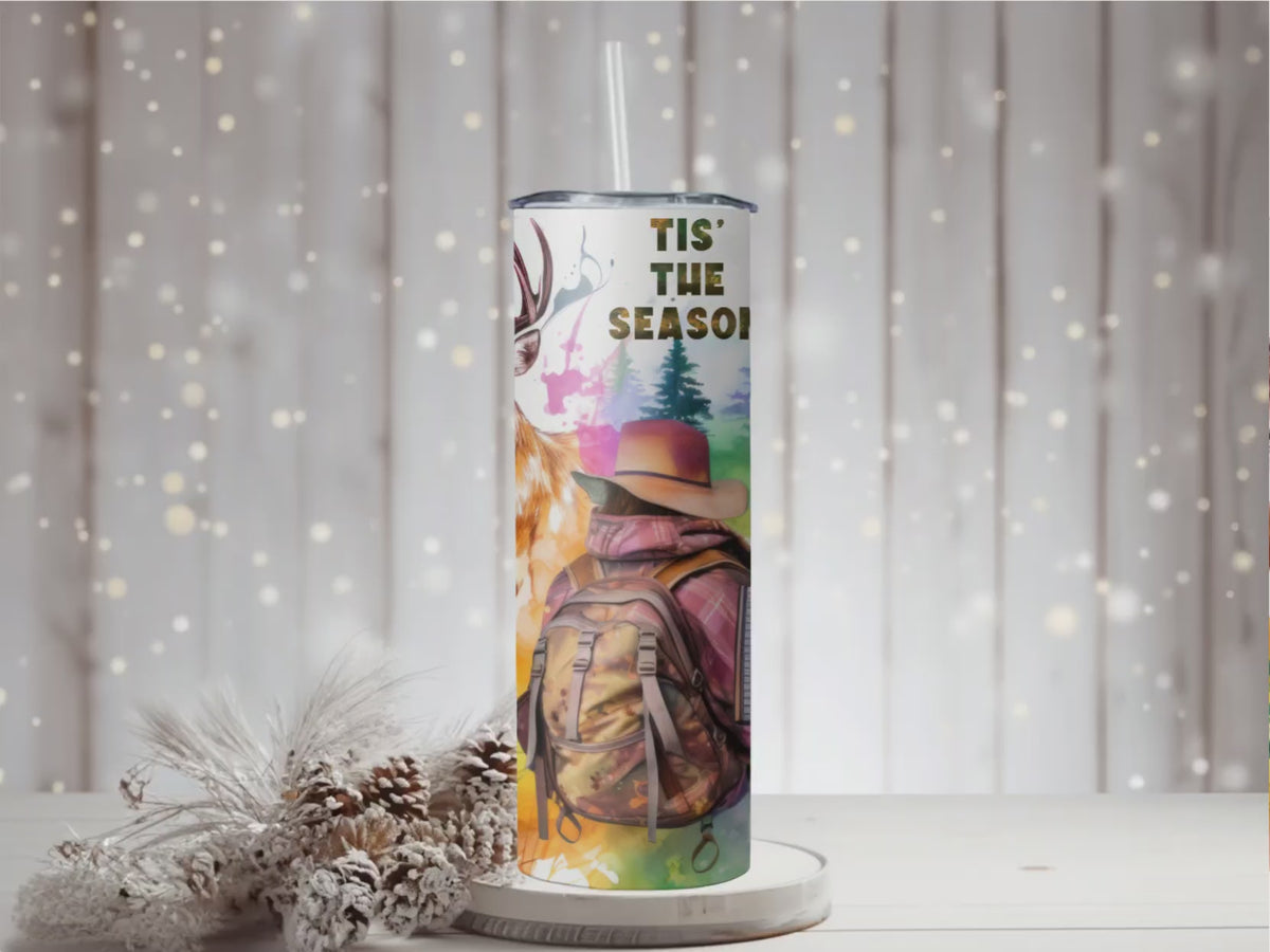 Tis The Season Hunting 20oz Skinny Tumbler