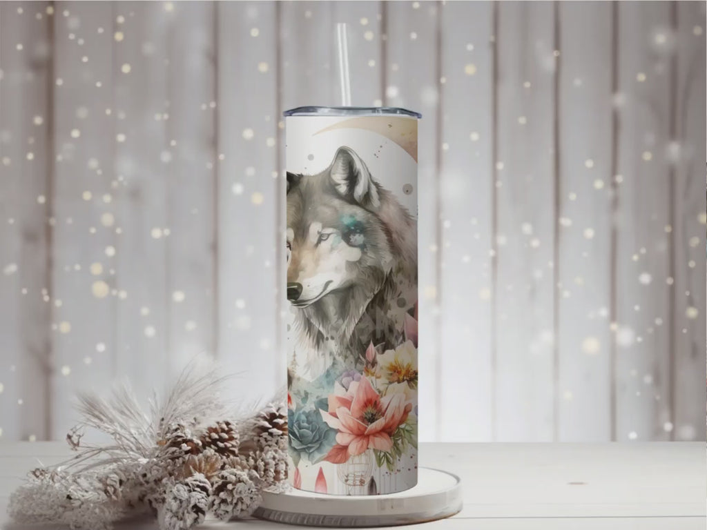 Arctic Wolf Sublimation Tumbler | 20oz Insulated Travel Mug