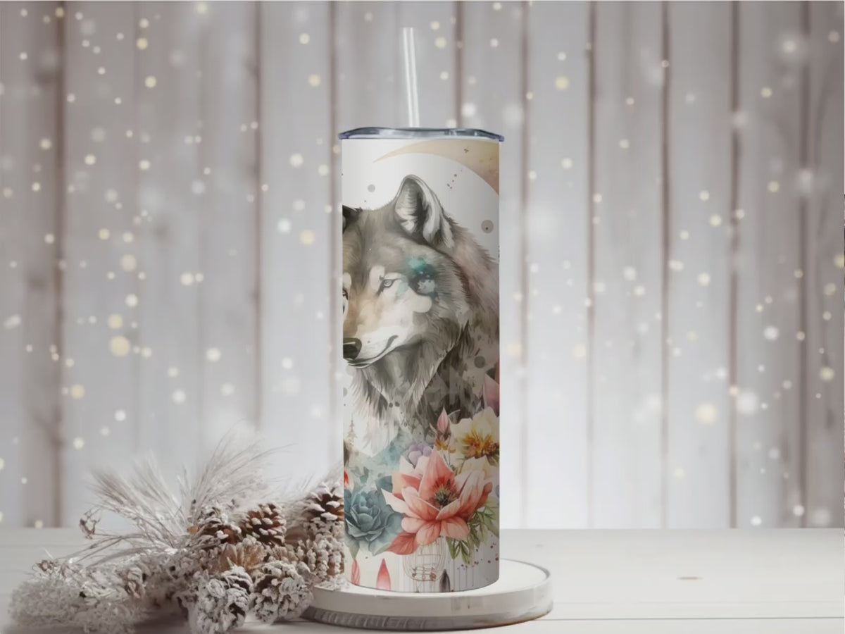 Arctic Wolf Sublimation Tumbler | 20oz Insulated Travel Mug