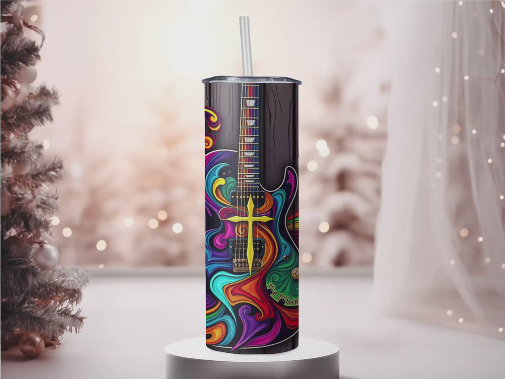 Colorful Guitar Wood Tumbler