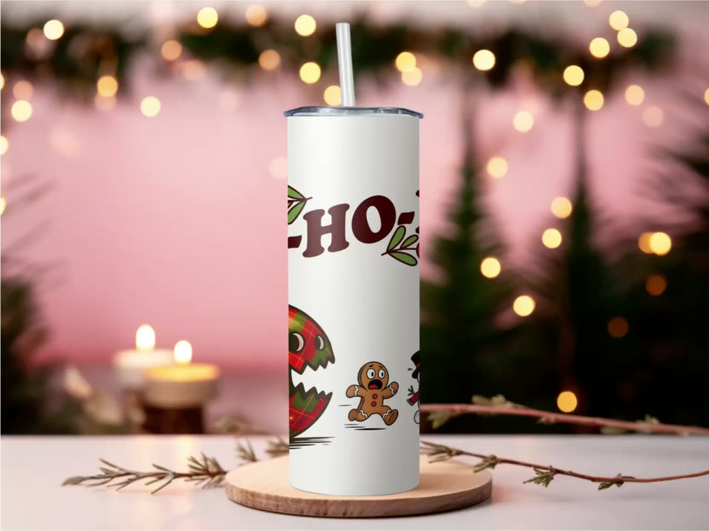 Funny Christmas Monster Tumbler | Plaid Ornament Chase, Gingerbread, Santa (20oz)